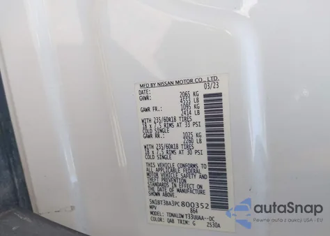 2023 Nissan Rogue Sv Fwd из США, поврежденный, VIN 5N1BT3BA3PC800352